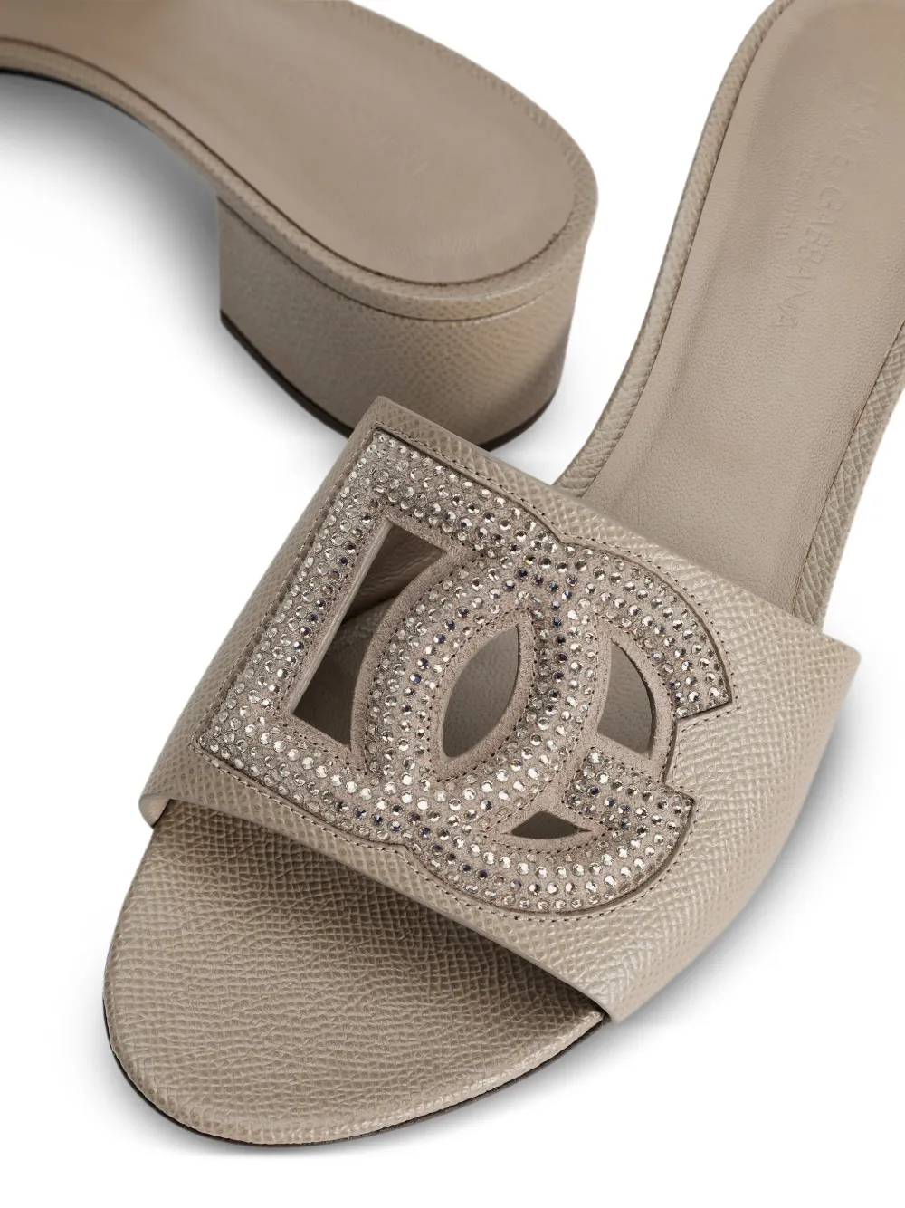 Dolce & Gabbana Dauphine suède muiltjes van kalfsleer met stras Bruin