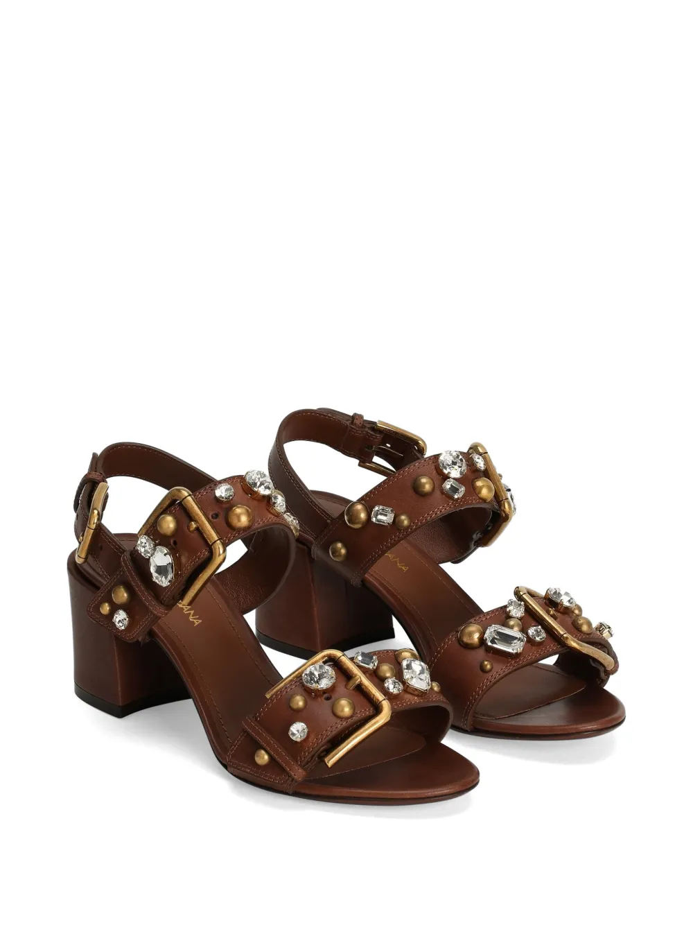 Dolce & Gabbana Koeienhuid Keira sandalen met verfraaiingen Bruin