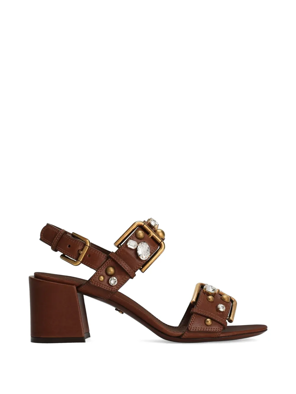 Dolce & Gabbana Koeienhuid Keira sandalen met verfraaiingen Bruin