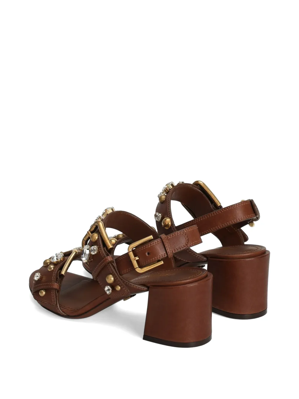 Dolce & Gabbana Koeienhuid Keira sandalen met verfraaiingen Bruin