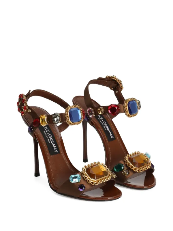DOLCE&GABBANA イールレザー ダークブラウン ハイヒール 37.5 Dolce & Gabbana Keira 2.0 サンダル | ブラウン | FARFETCH JP