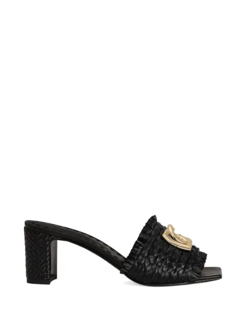 Dolce & Gabbana mules de rafia con flecos
