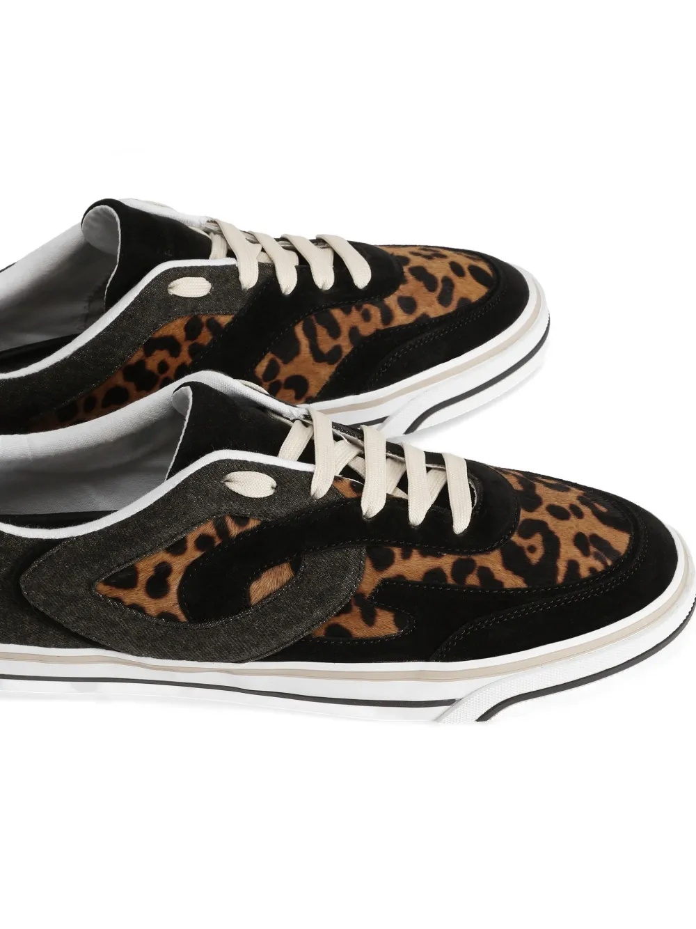Dolce & Gabbana Pony DG Sailing sneakers met luipaardprint Zwart