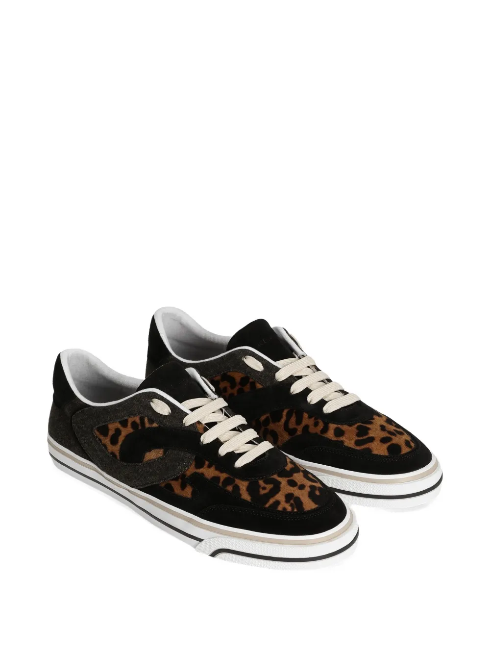 Dolce & Gabbana Pony DG Sailing sneakers met luipaardprint Zwart