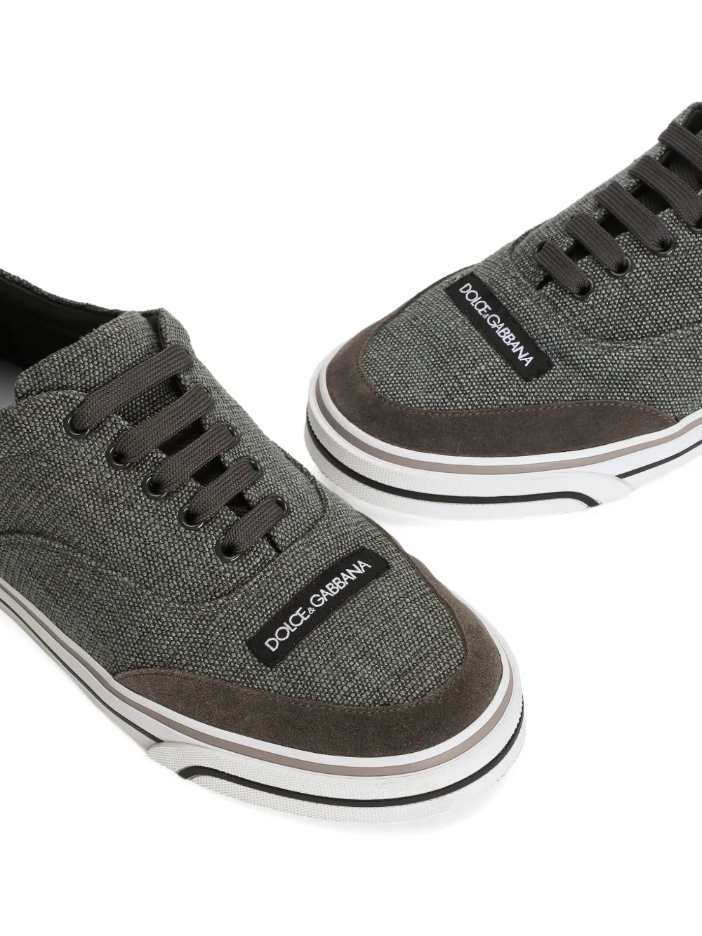 Dolce & Gabbana Sailing linnen sneakers Grijs