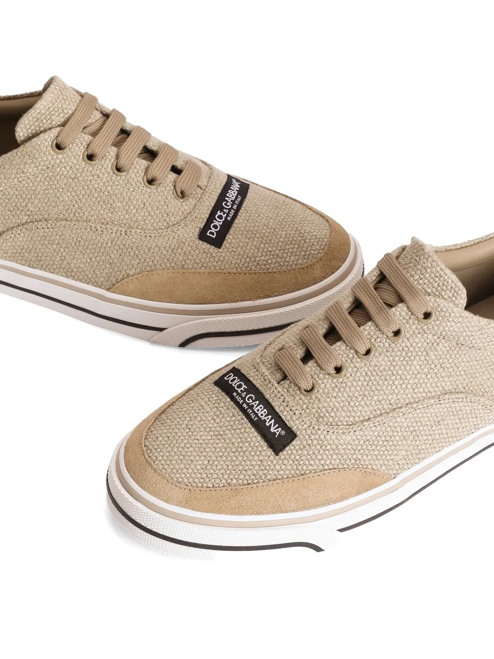 Dolce & Gabbana DG Sailing linnen sneakers Beige