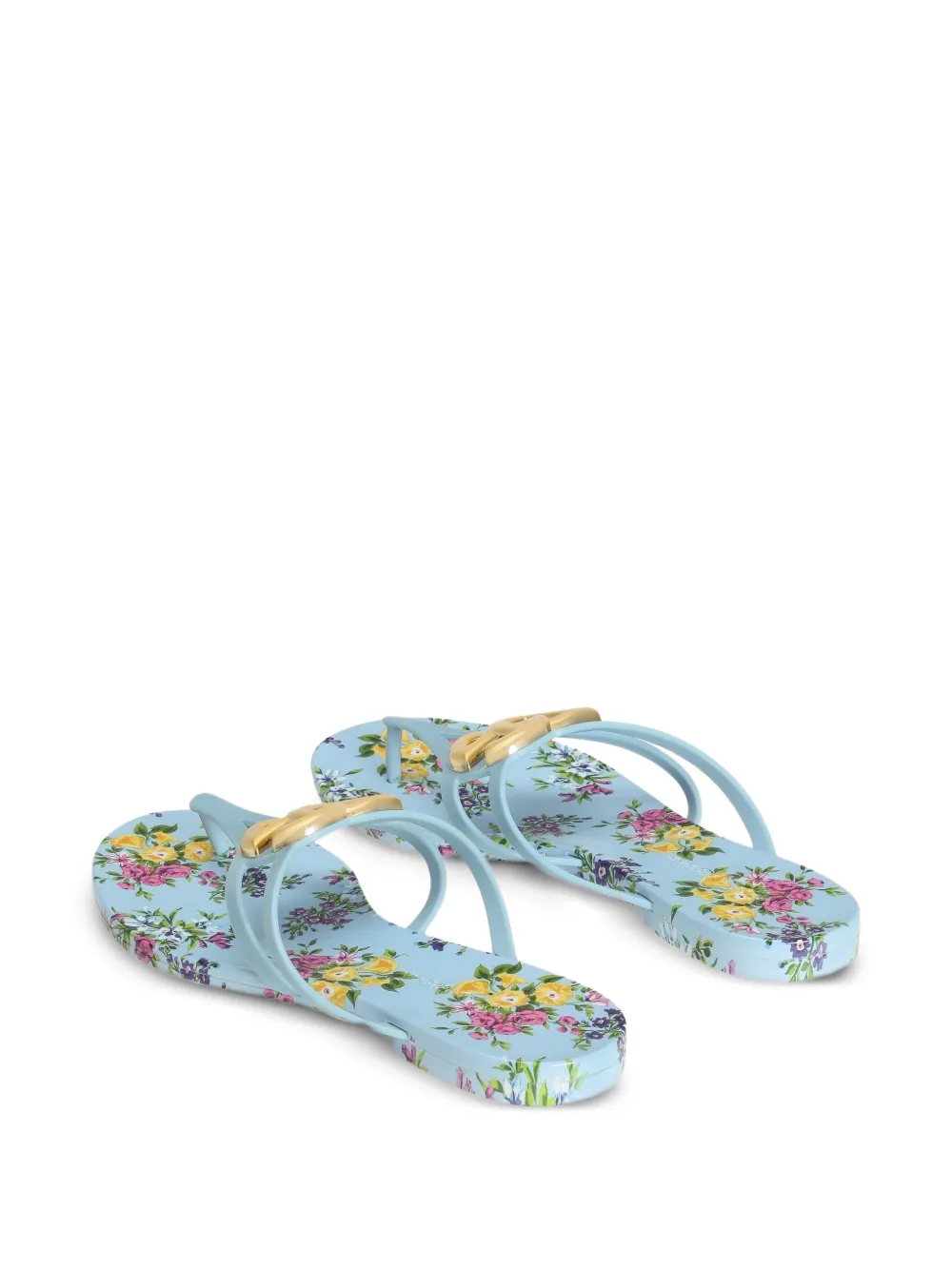 Dolce & Gabbana Teenslippers met bloemenprint Blauw