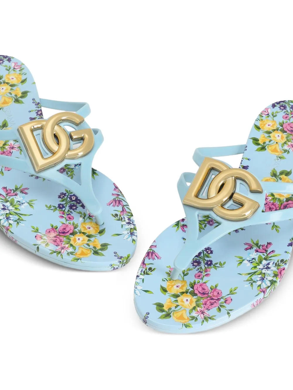 Dolce & Gabbana Teenslippers met bloemenprint Blauw