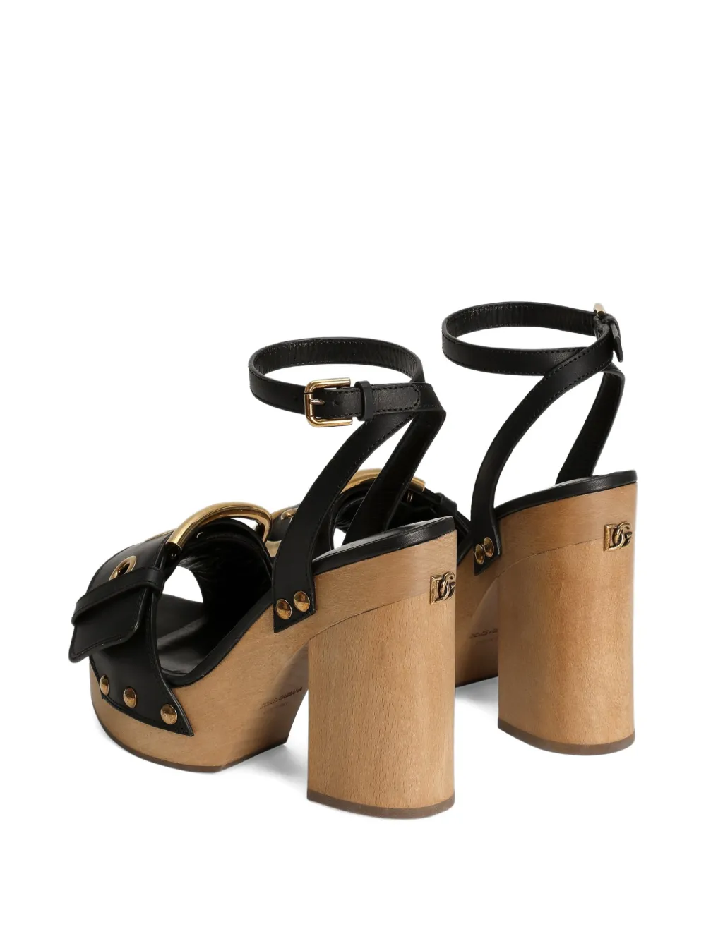 Dolce & Gabbana Sandalen met studs en gesp Zwart