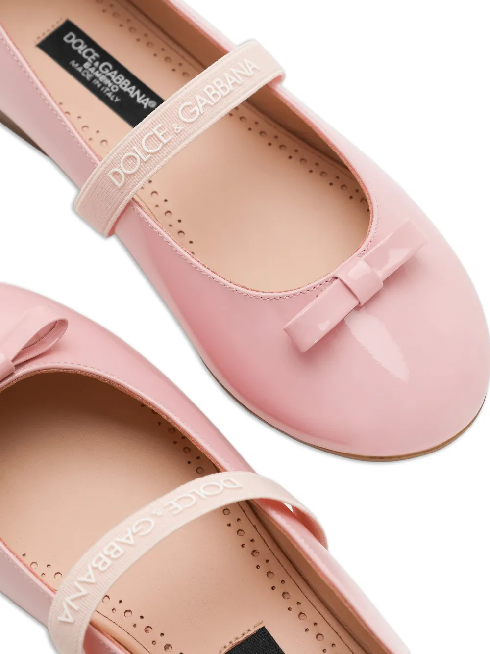 Dolce & Gabbana Kids Ballerina's met strikdetail Roze