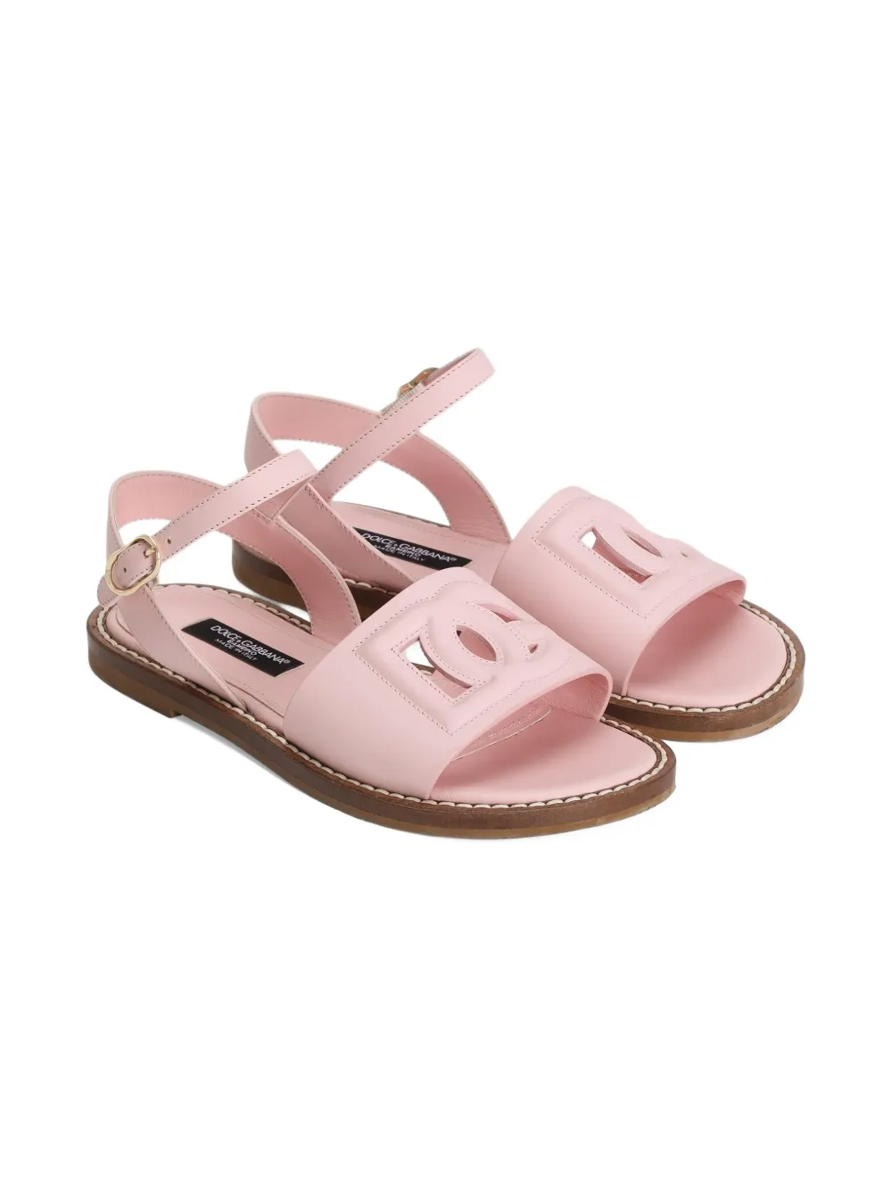 Dolce & Gabbana Kids Sandali con logo - Rosa