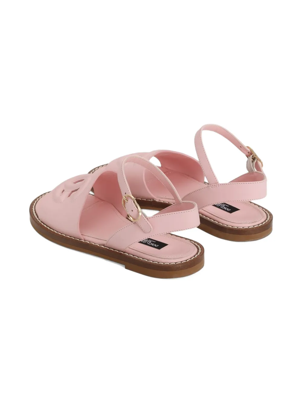 Dolce & Gabbana Kids Sandalen met uitgesneden logo Roze