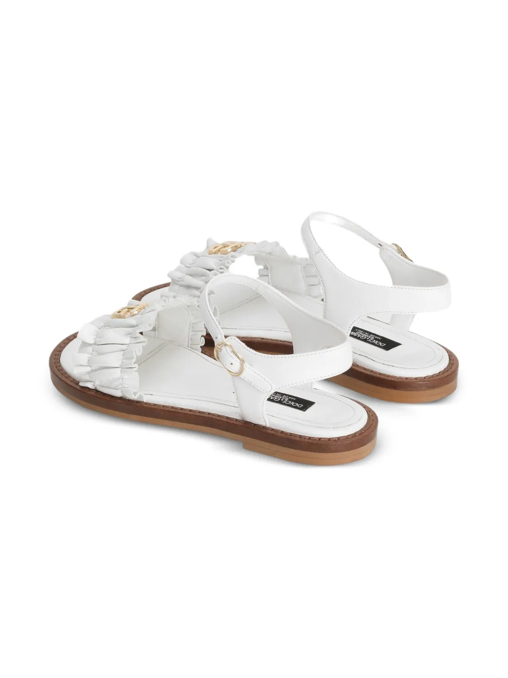 Dolce & Gabbana Kids Sandalen met logoplakkaat Wit