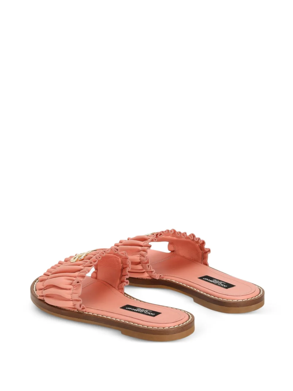 Dolce & Gabbana Kids Slippers van nappaleer Roze