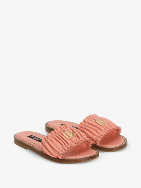 Dolce & Gabbana Kids nappa-leather flat slippers
