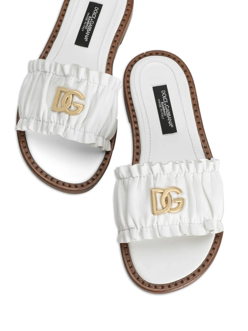Dolce & Gabbana Kids Gelaagde sandalen met logo Wit