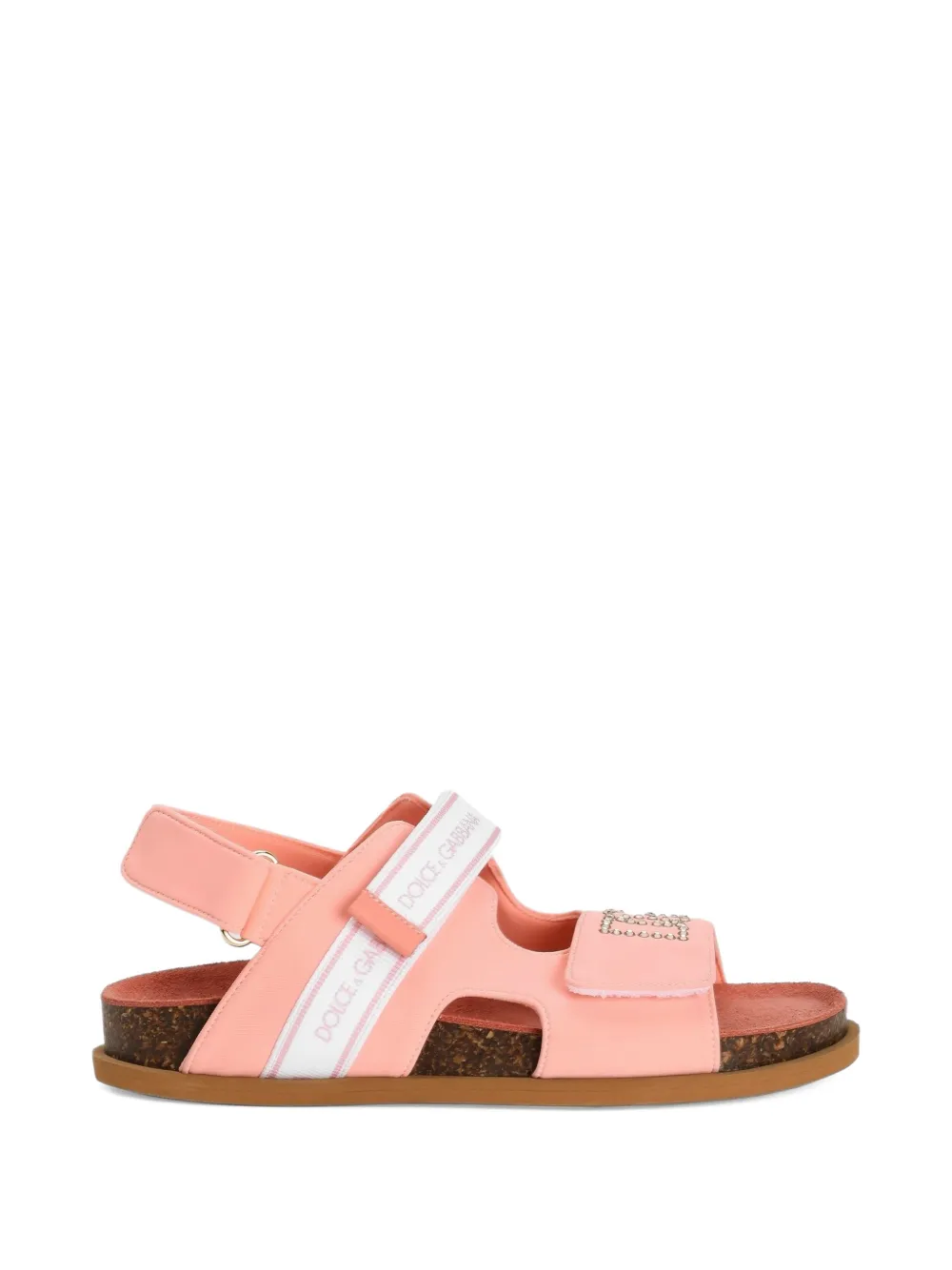 Dolce & Gabbana Kids Sandalen met stras Roze