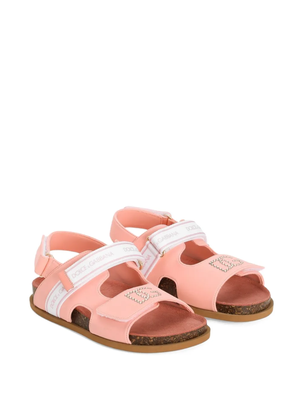 Dolce & Gabbana Kids Sandali con strass - Rosa