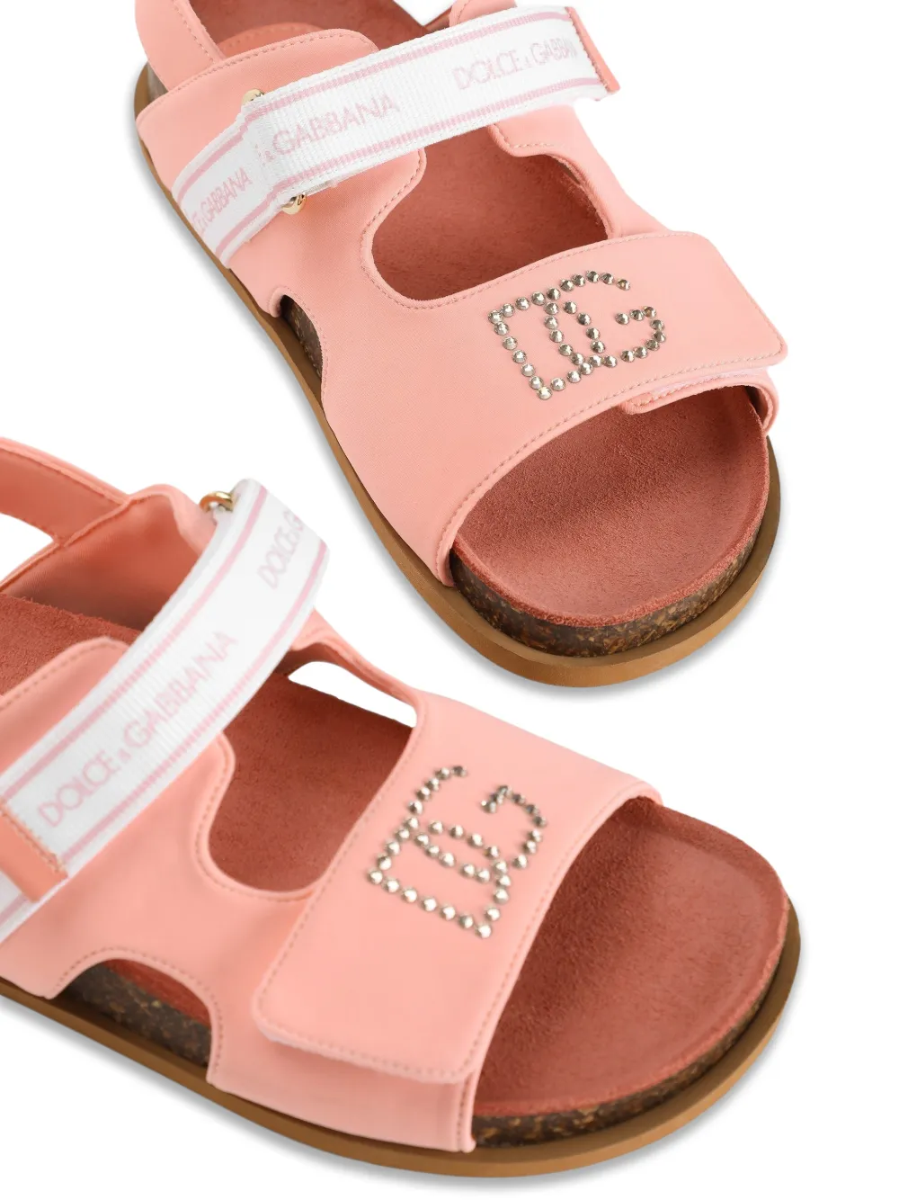 Dolce & Gabbana Kids Sandalen met stras Roze