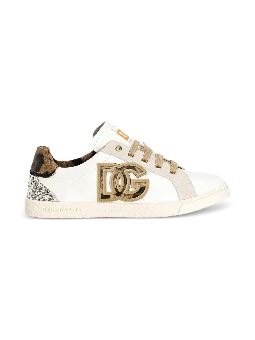 Dolce & Gabbana Kids Sneakers met dierenprint Wit