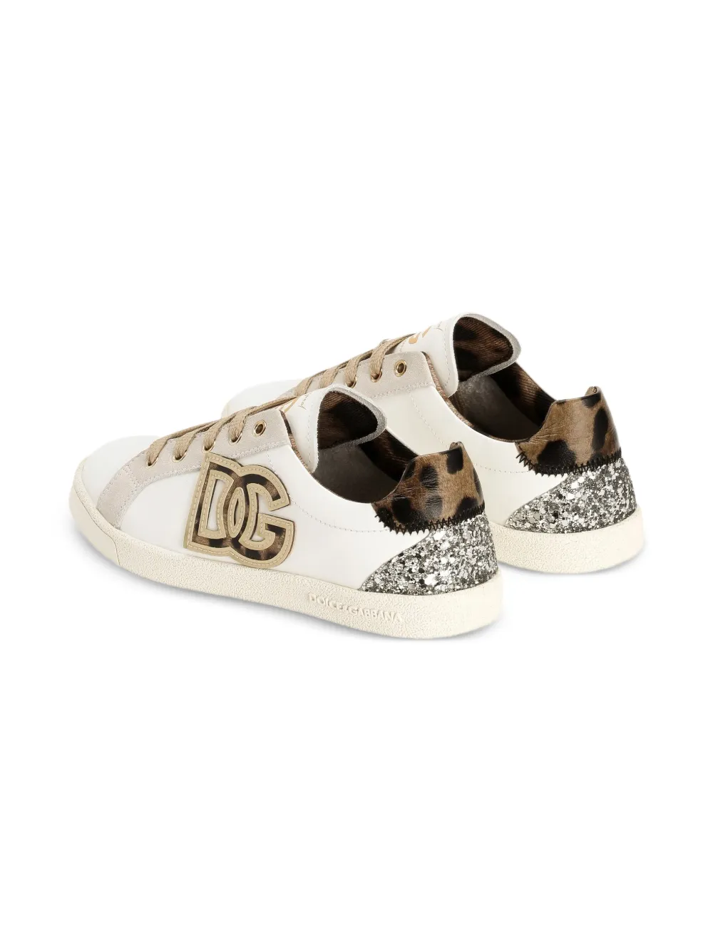 Dolce & Gabbana Kids Sneakers met dierenprint Wit