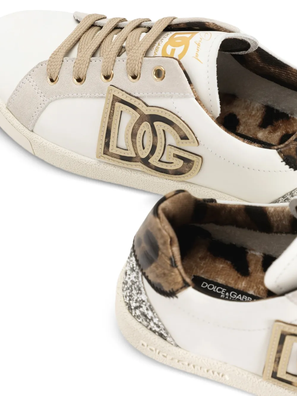 Dolce & Gabbana Kids Sneakers met dierenprint Wit