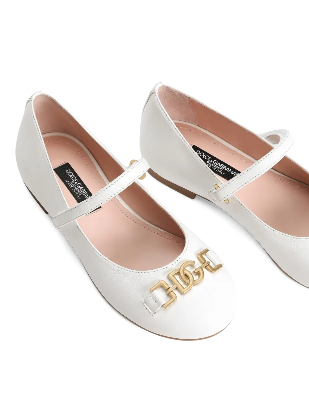 Dolce & Gabbana Kids Ballerina's met logoplakkaat Wit
