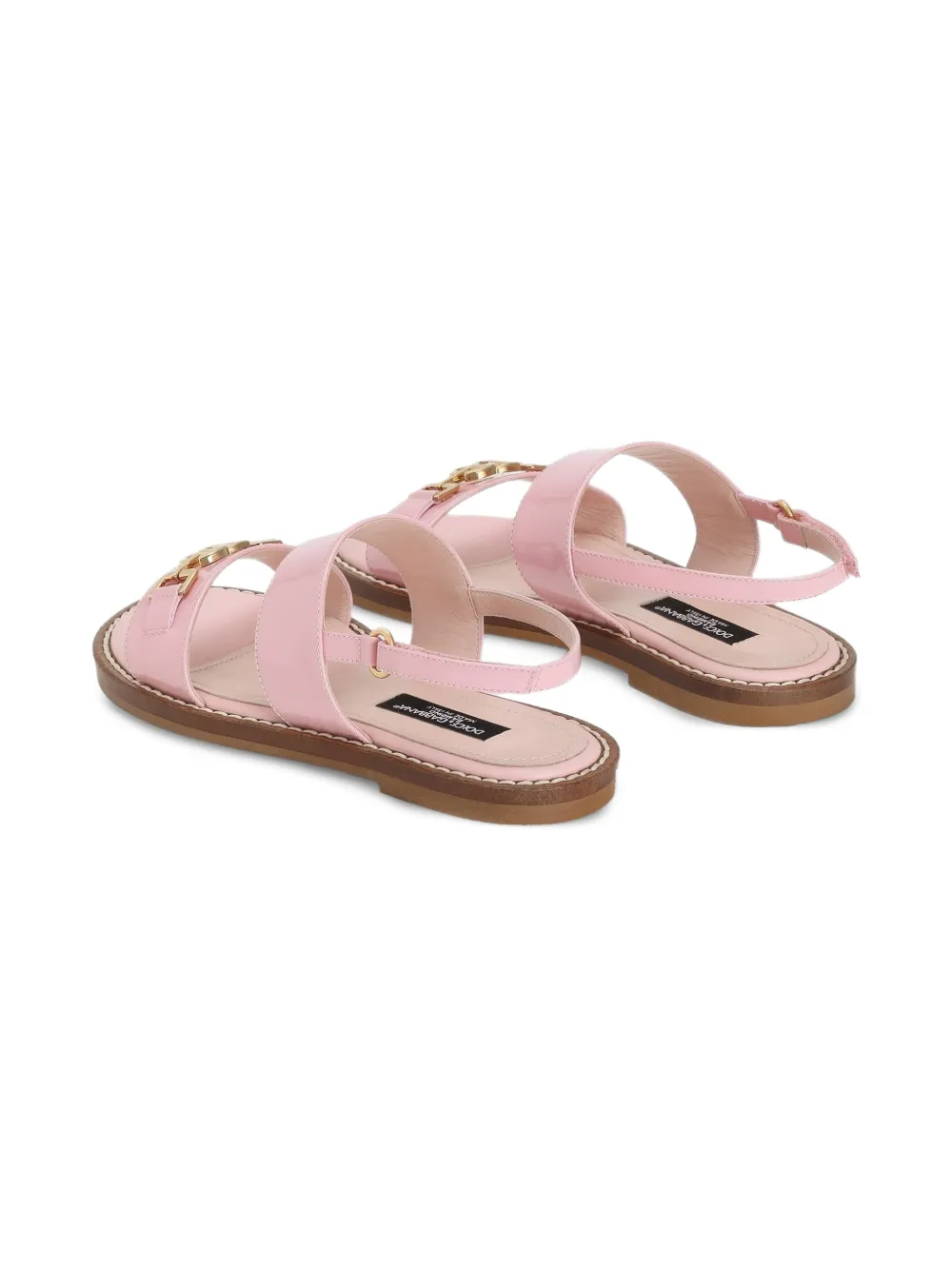 Dolce & Gabbana Kids Sandalen met logoplakkaat Roze