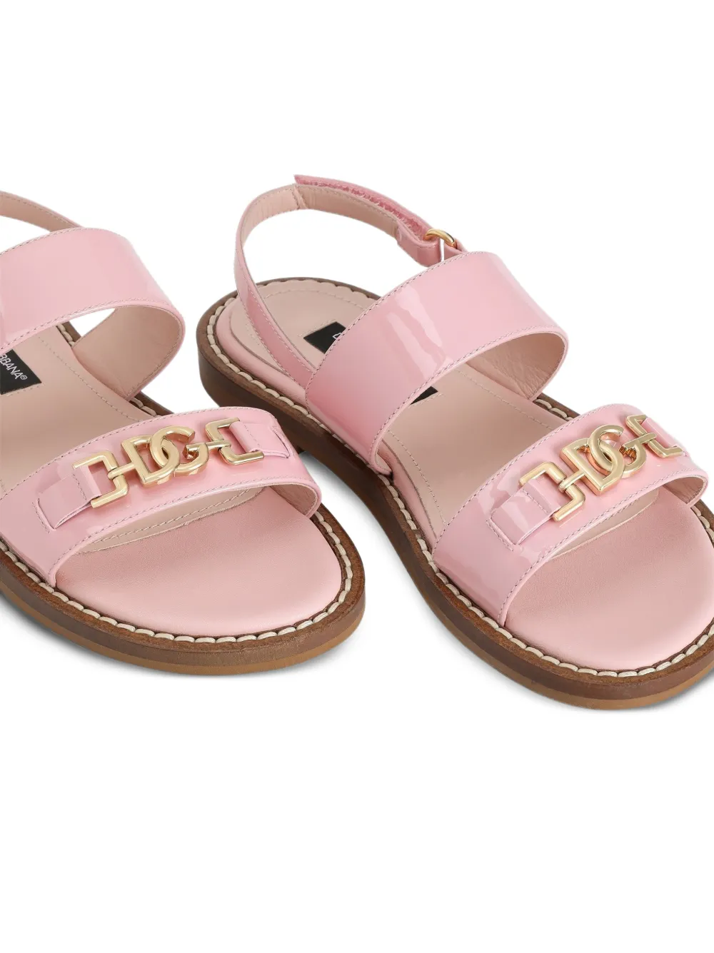 Dolce & Gabbana Kids Sandalen met logoplakkaat Roze