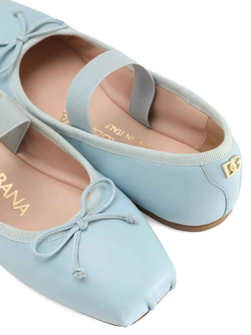 Dolce & Gabbana Kids Ballerina's met strikdetail Blauw