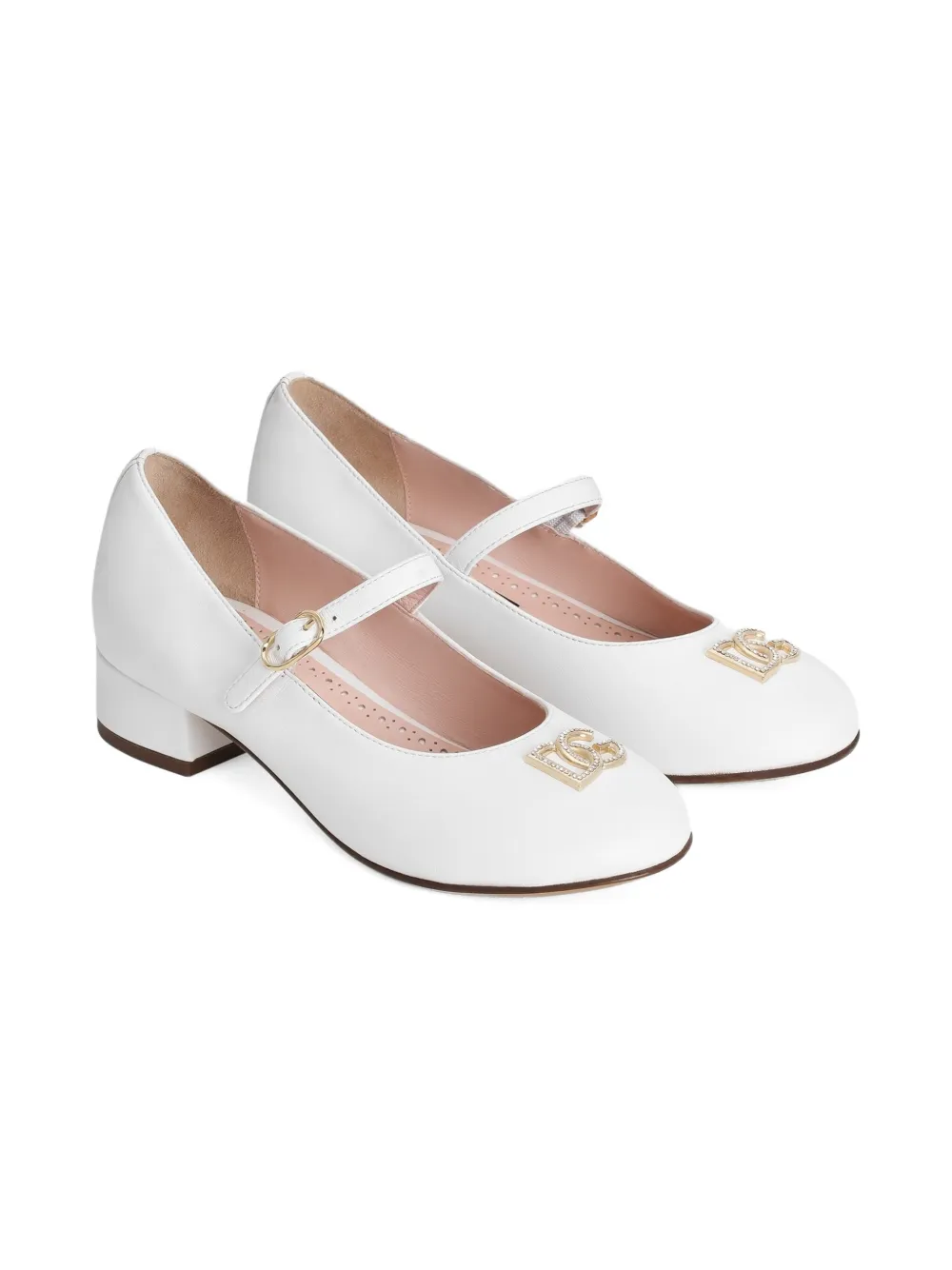 Dolce & Gabbana Kids logo-embellished ballerinas - Bianco