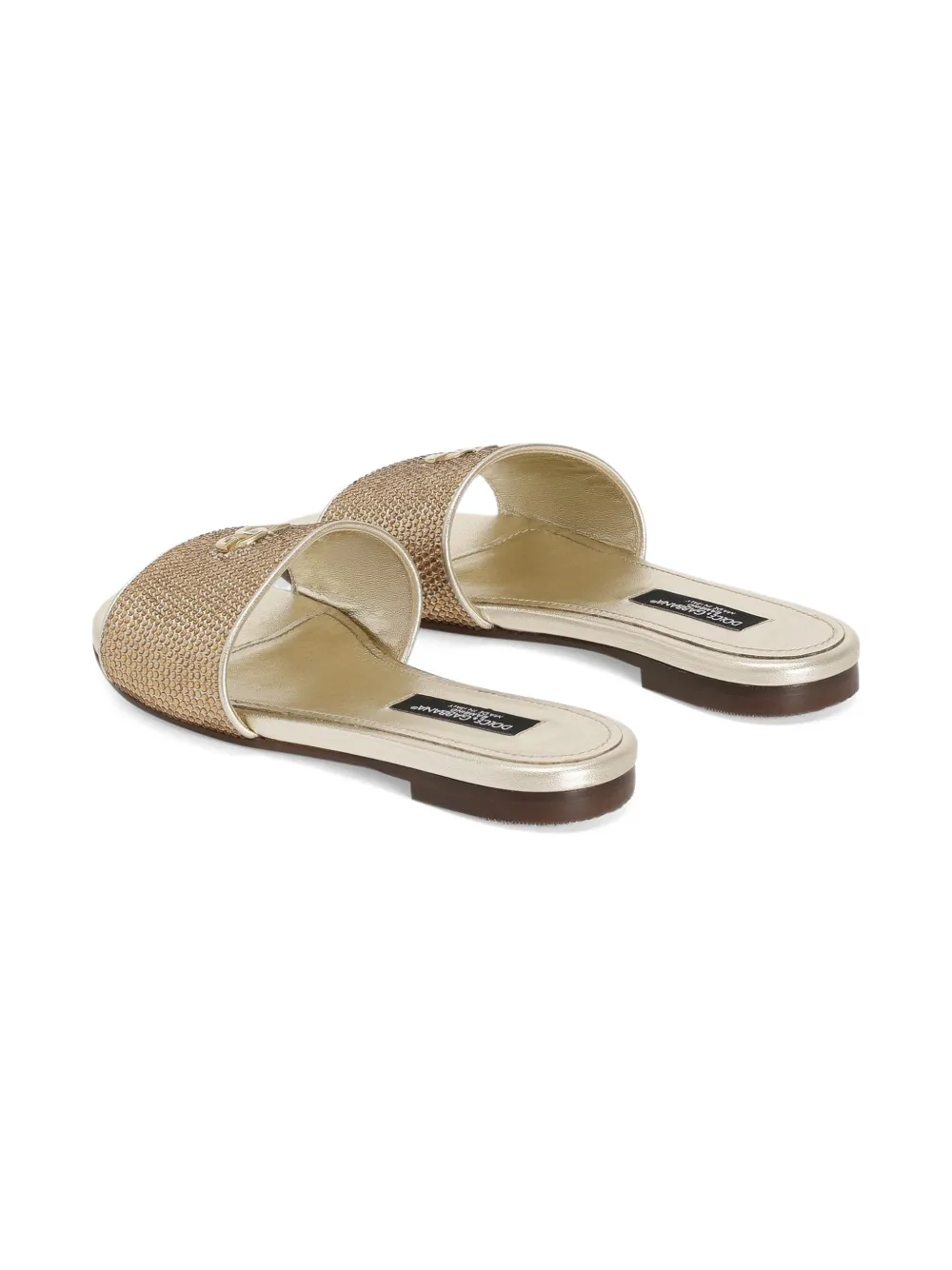 Dolce & Gabbana Kids Sandalen met logoplakkaat Goud