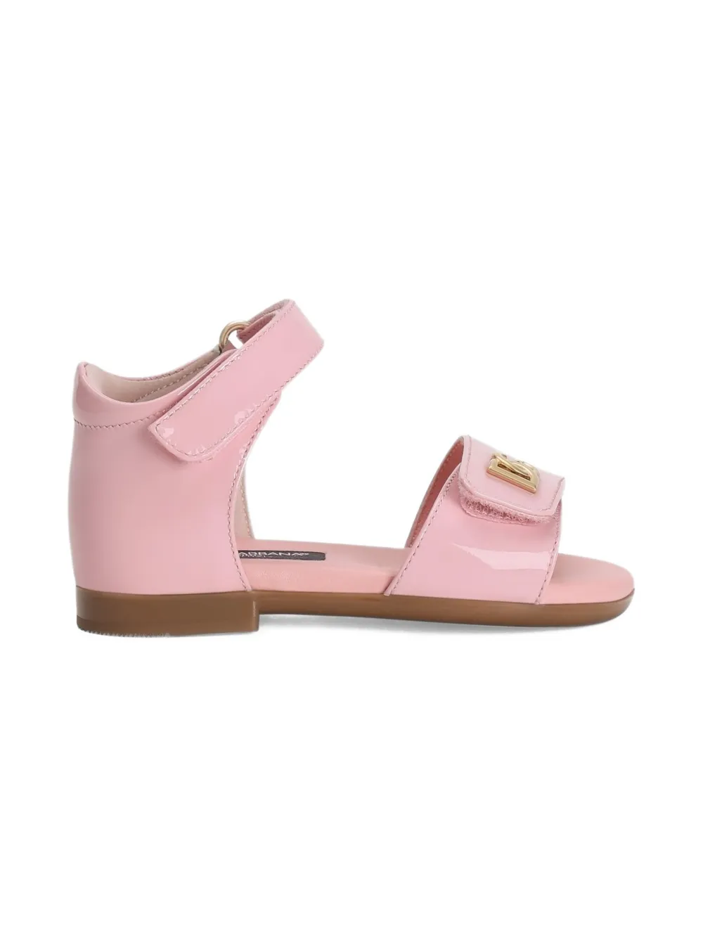 Dolce & Gabbana Kids Sandalen met logoplakkaat Roze