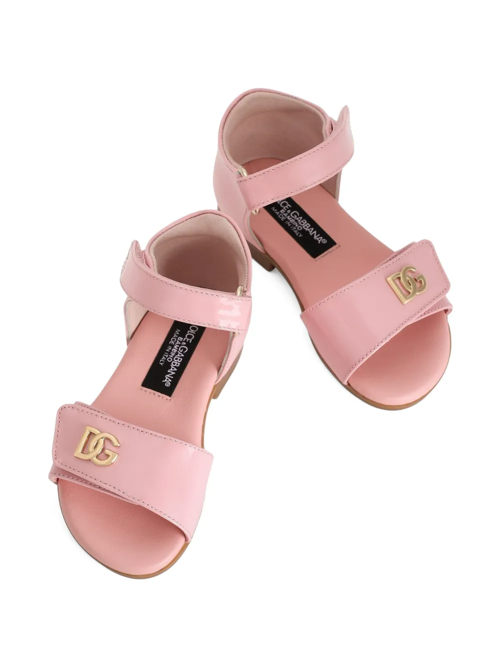 Dolce & Gabbana Kids Sandalen met logoplakkaat Roze