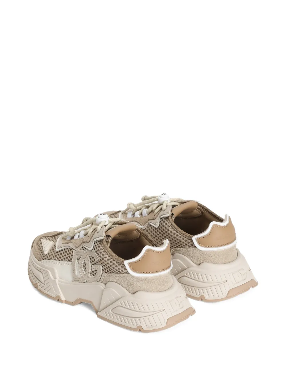 Dolce & Gabbana Kids Daymaster kalfsleren sneakers met split Beige