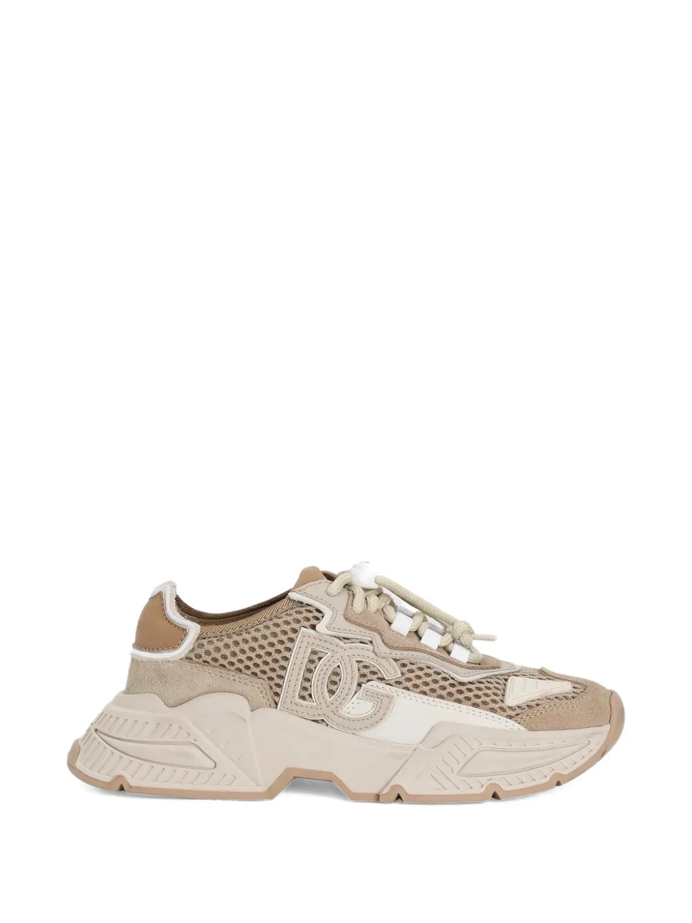 Dolce & Gabbana Kids Daymaster kalfsleren sneakers met split Beige