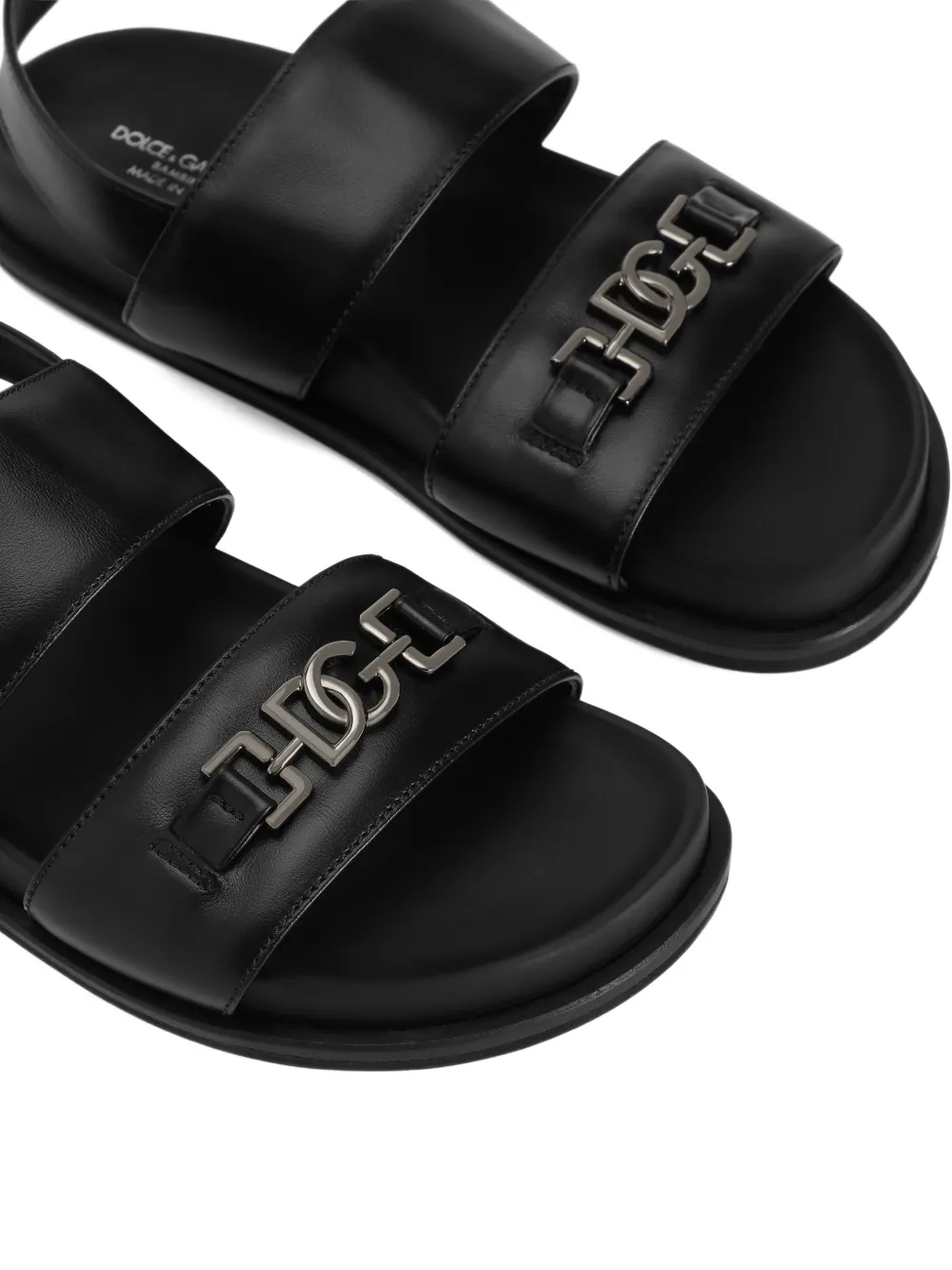 Dolce & Gabbana Kids Sandalen met logo Zwart