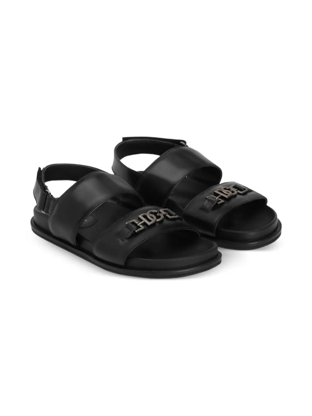 Dolce & Gabbana Kids Sandalen met logo Zwart