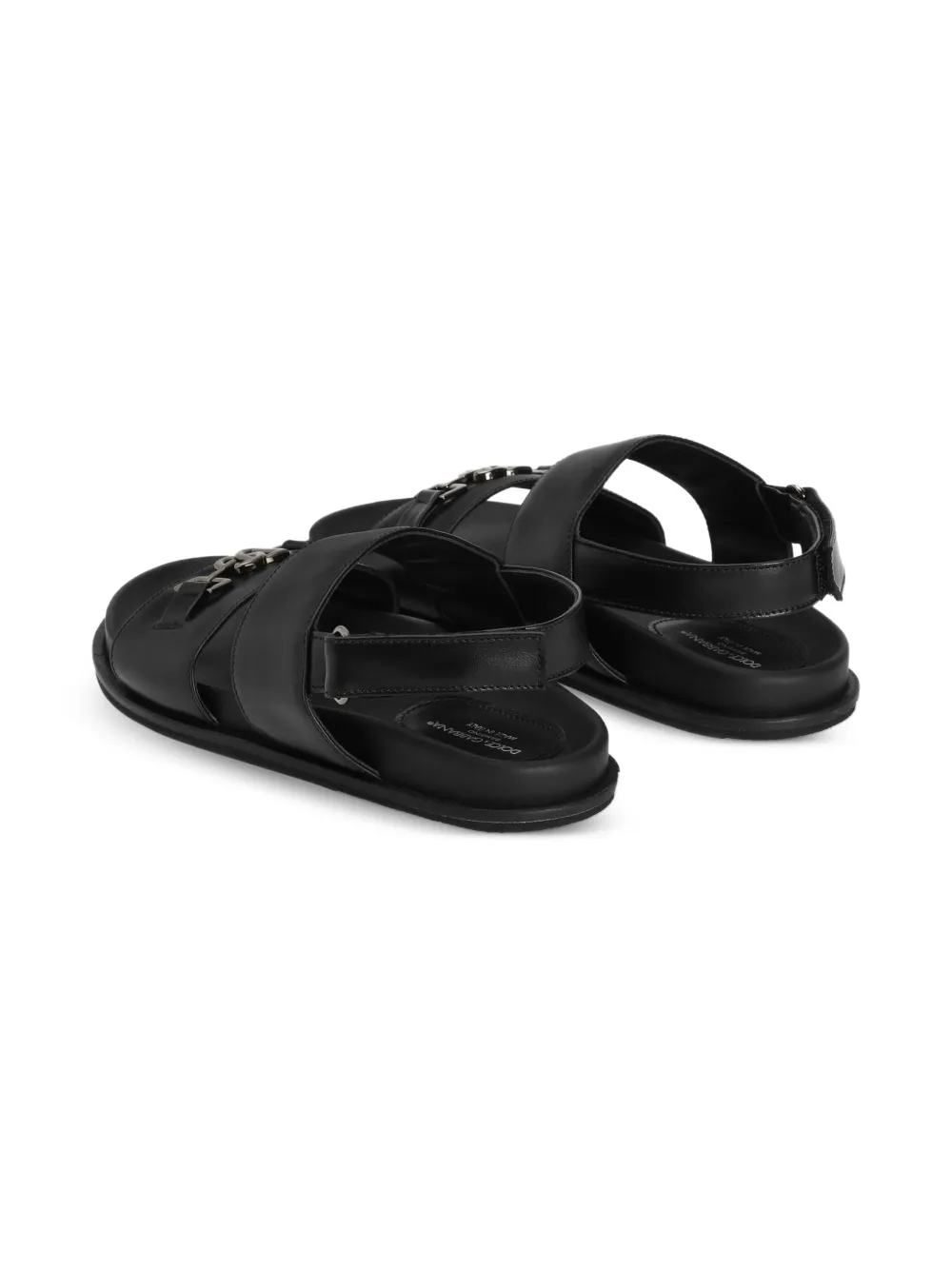 Dolce & Gabbana Kids Sandalen met logo Zwart
