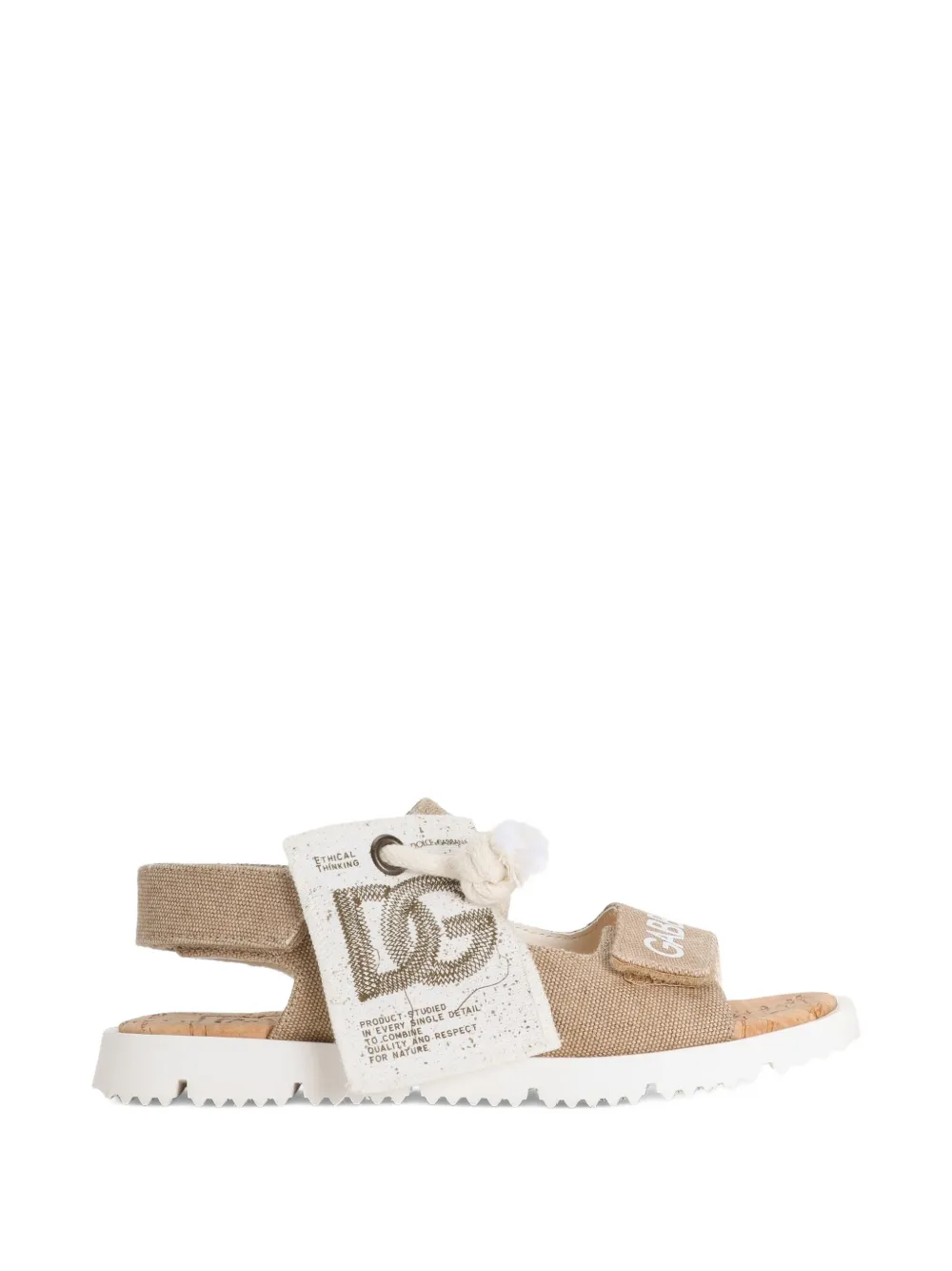 Dolce & Gabbana Kids Canvas sandalen Beige