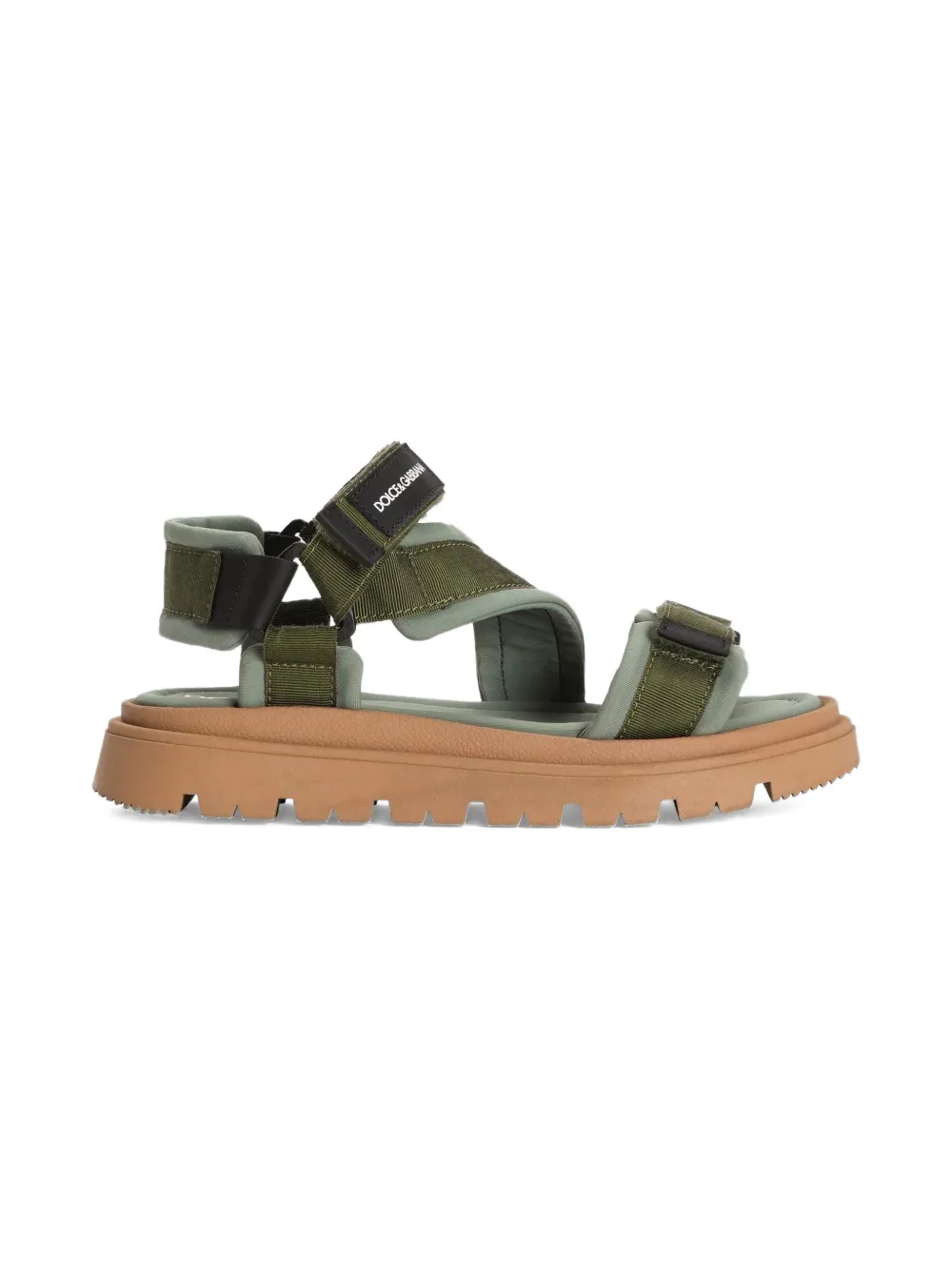 Dolce & Gabbana Kids Sandalen met logopatch Groen