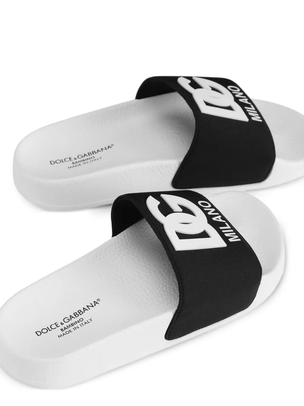 Dolce & Gabbana Kids Slippers met logo Wit