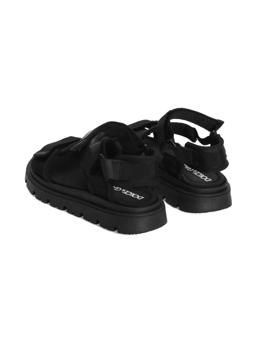 Dolce & Gabbana Kids Sandalen met logobandje Zwart