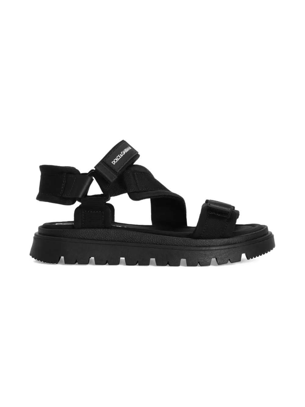 Dolce & Gabbana Kids Sandalen met logobandje Zwart