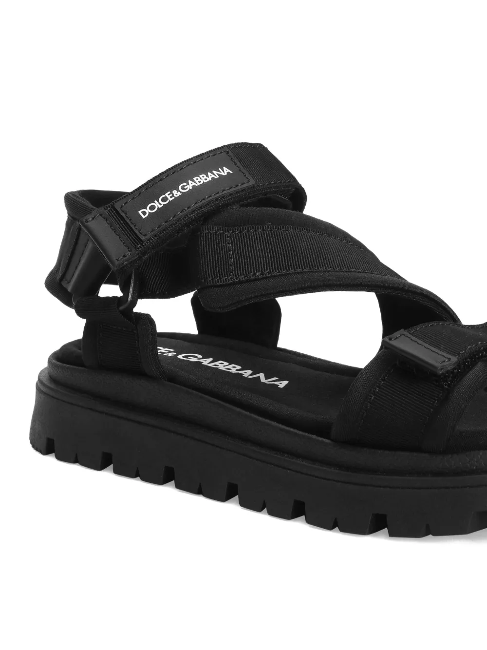 Dolce & Gabbana Kids Sandalen met logobandje Zwart