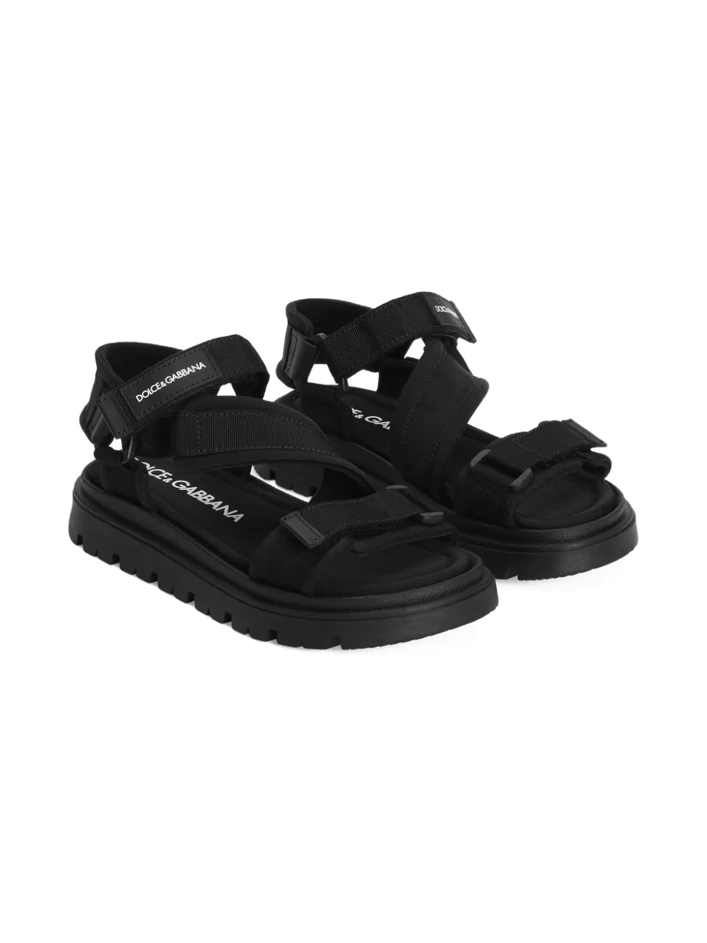 Dolce & Gabbana Kids Sandali con logo - Nero