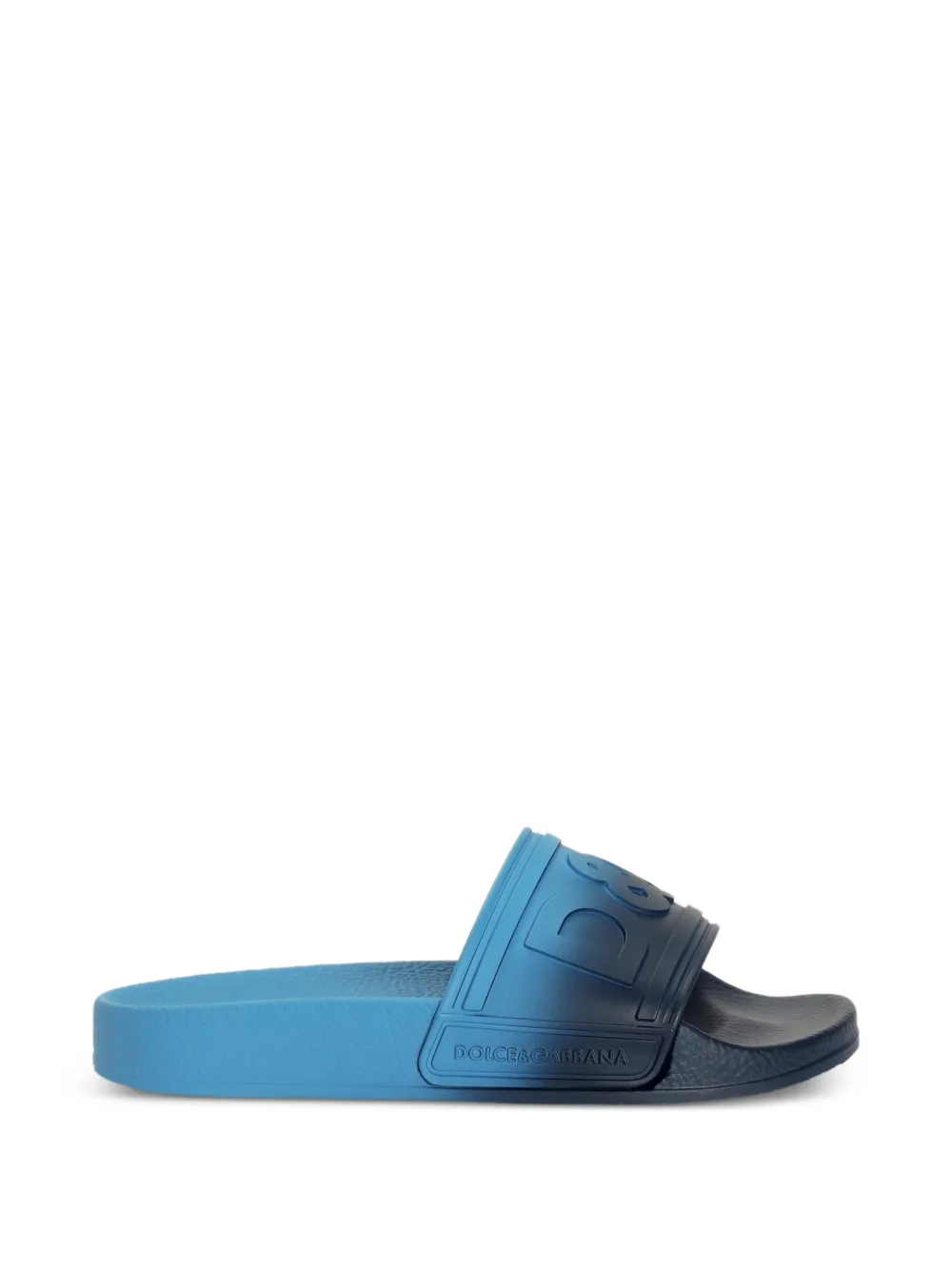 Dolce & Gabbana Kids Slippers con logo goffrato - Blu