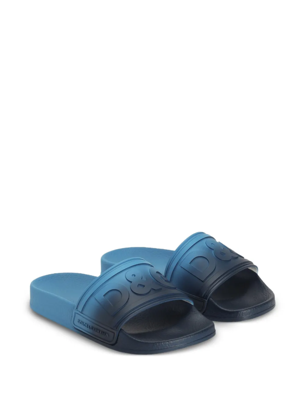 Dolce & Gabbana Kids Slippers met logo-reliëf Blauw