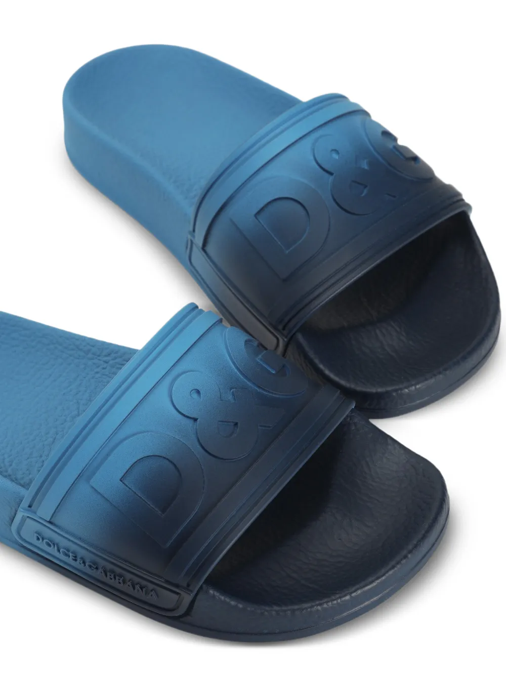 Dolce & Gabbana Kids Slippers met logo-reliëf Blauw