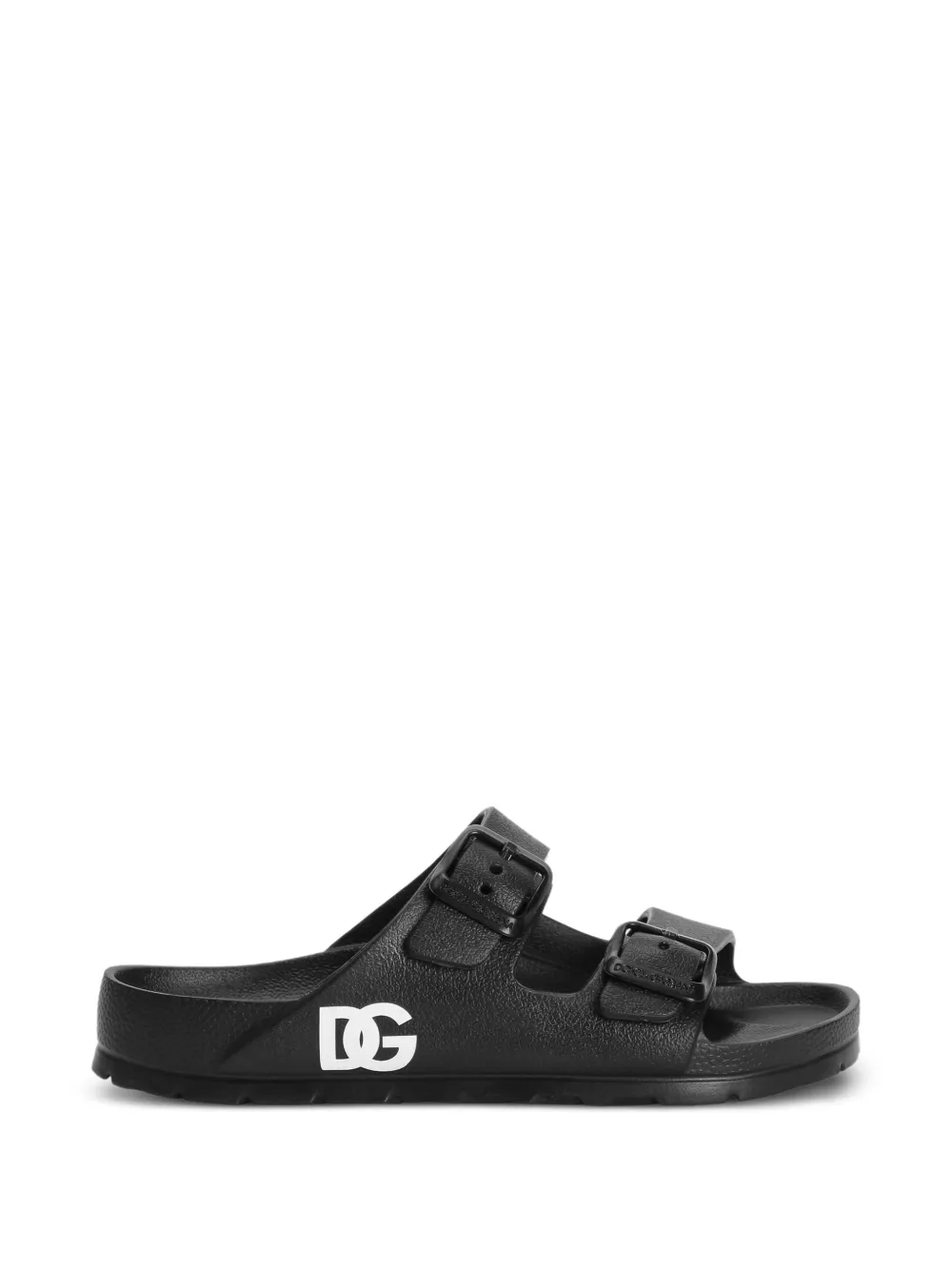 Dolce & Gabbana Kids Sandalen met gesp en logo Zwart